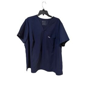 FIGS Size 4X Catarina One Pocket Navy Blue V-Neck Scrub Top